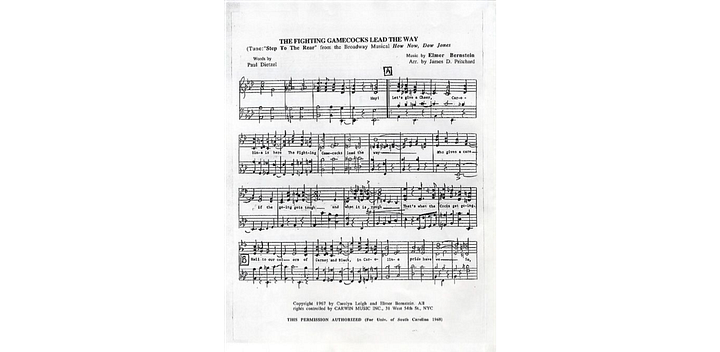 Sheet music for The Fighting Gamecocks Lead the Way