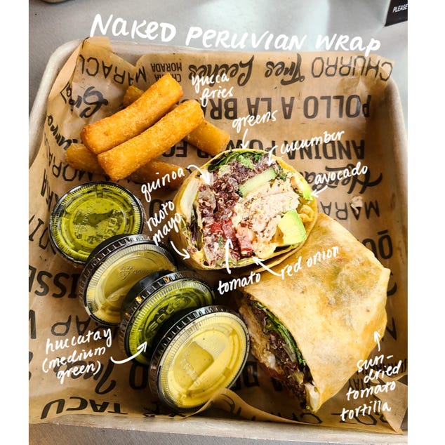 Viva Chicken Naked Peruvian Wrap