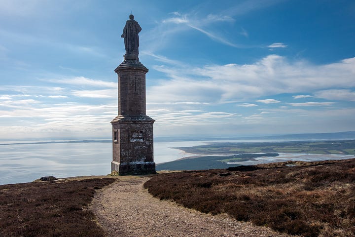 A statue of the Duke of Sutherland stands on Ben Bhraggie, lording it over Golspie and the surrounding area © Felicity Martin