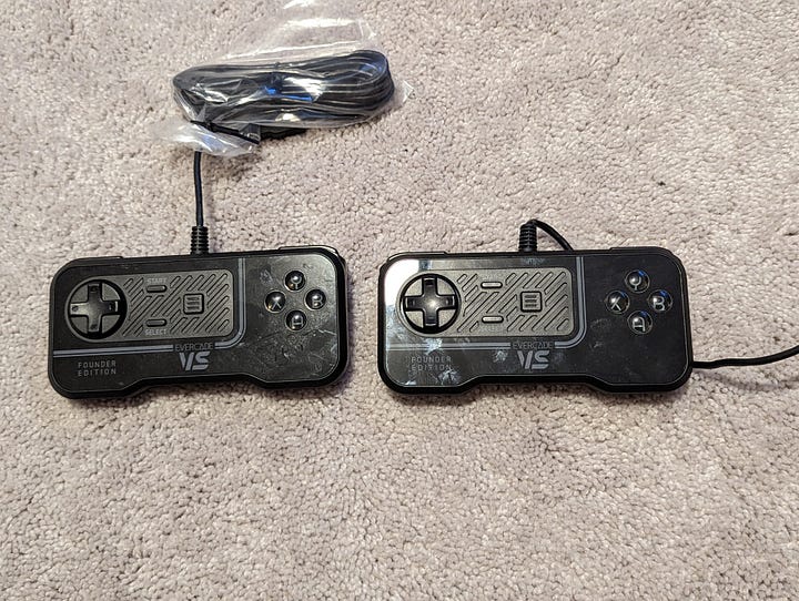 2 Evercade VS Founders Edition controllers.