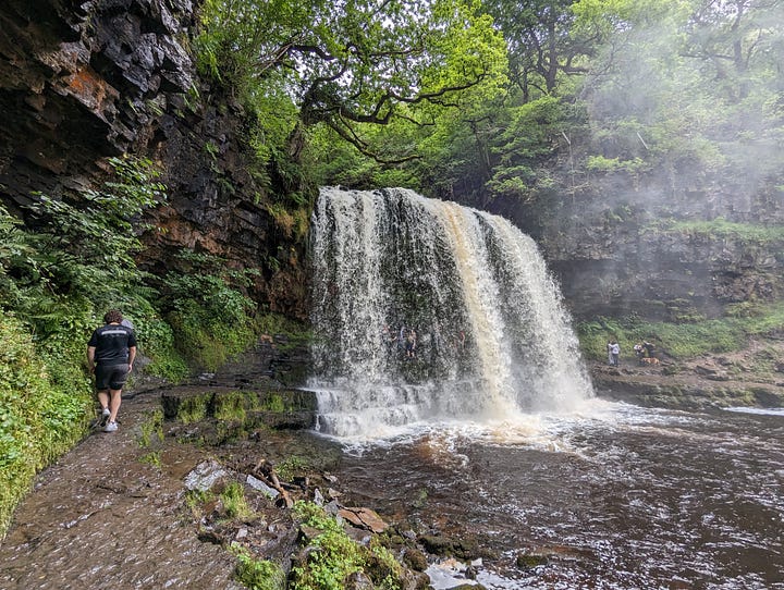 guided walk at the waterfalls of the brecon beacons