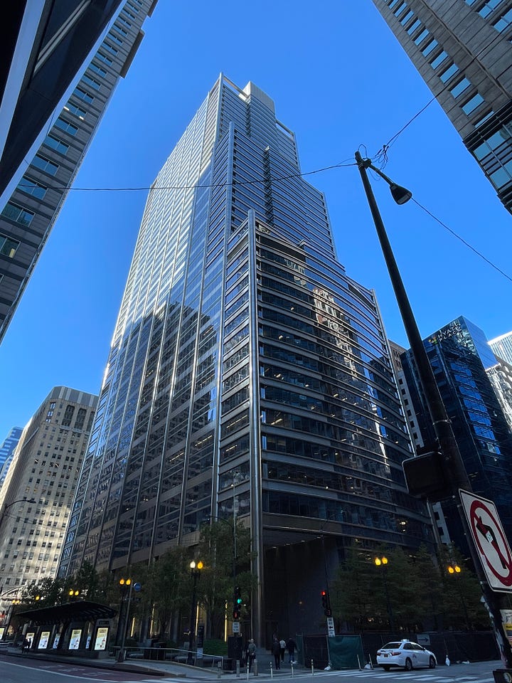 Upper left, PwC on Madison and Wacker  Upper Right, 30 N. Lasalle, twice, for CINB and for Jefferson Wells.  Bottom Left, 231 S. Lasalle CINB, and Bottom Right 226 W. Jackson CINB