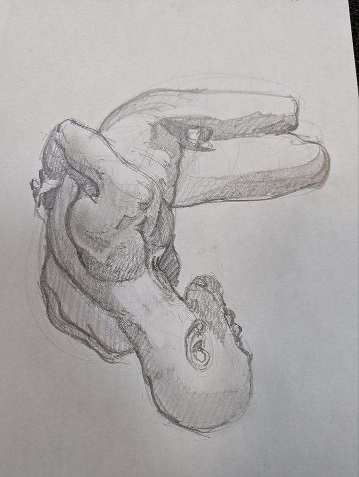 Drawings of a male nude