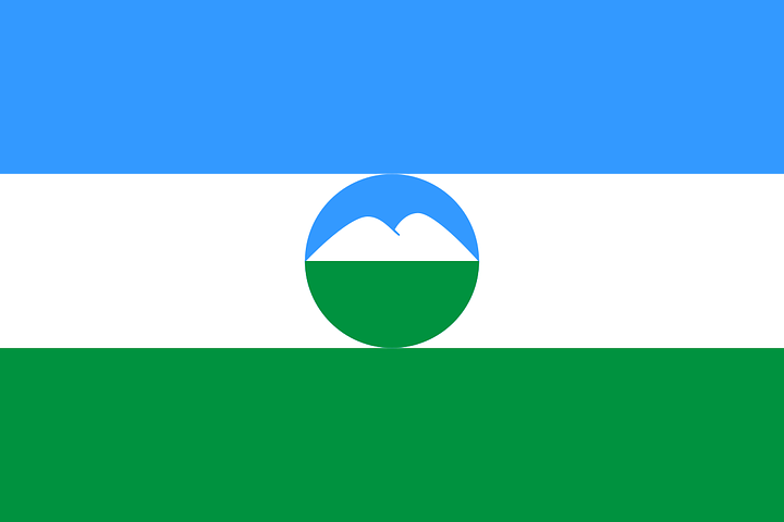 Circassian flag and flag of the Kabardino-Balkarian Republic