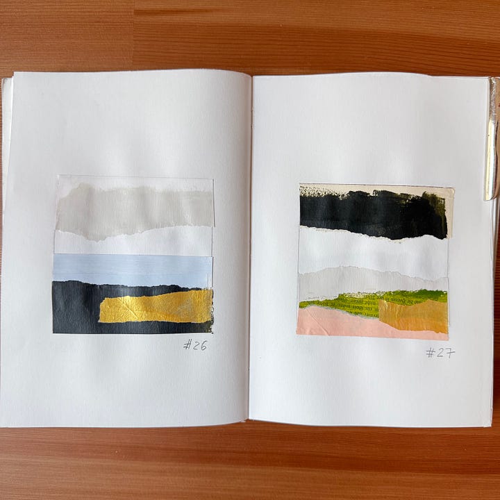 Collage art, mixed media art, sketchbooks