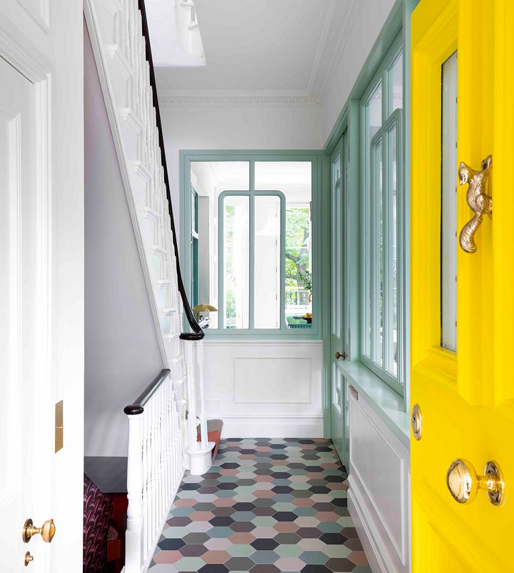 Entrance hallway front door internal windows