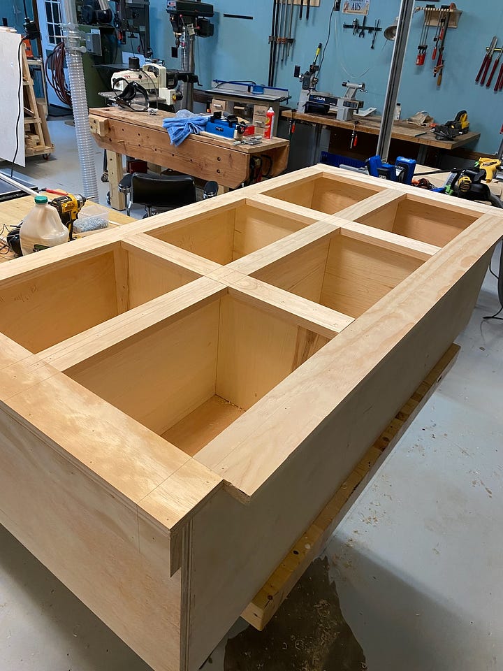 TV console under construction