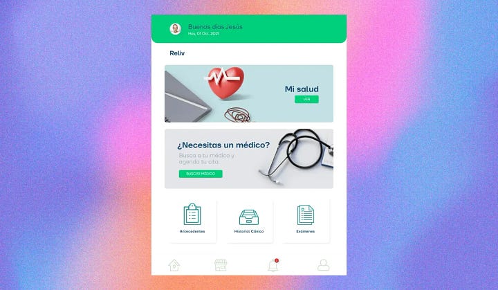 Maneja todo tu historial medico para ti en un sistema digital e inteligente con Reliv. iOs App.