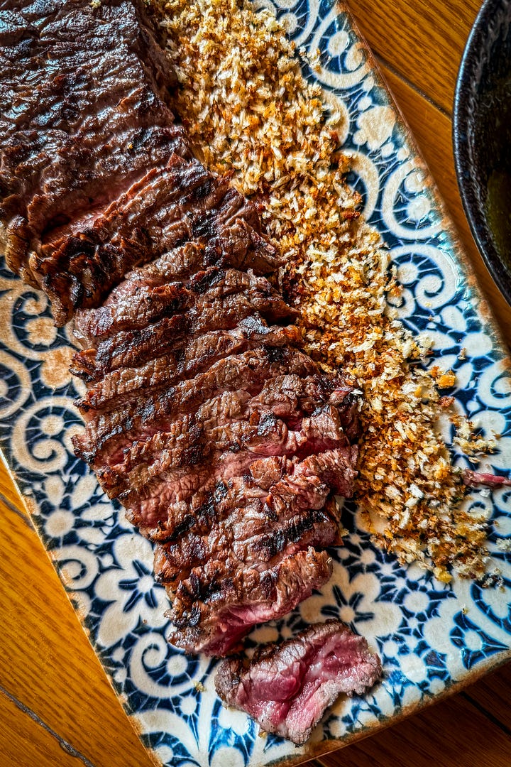 Wagyu picanha with feijoada and Algarve tomato salad