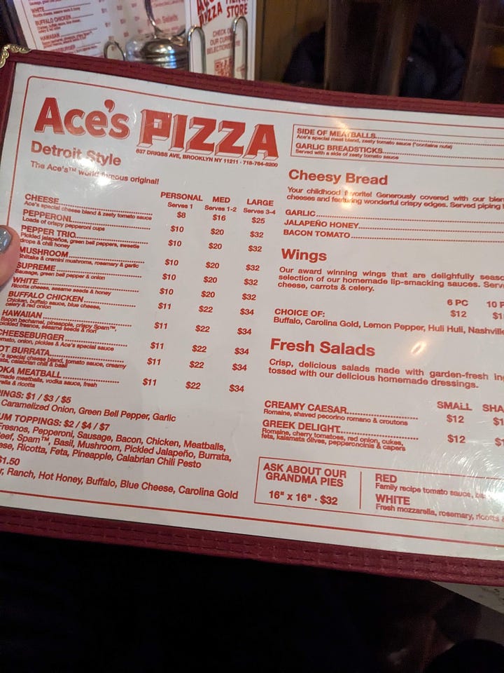 vegan pizza cases and menu