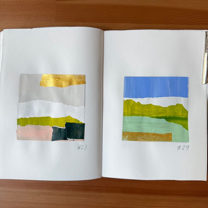 Collage art, mixed media art, sketchbooks