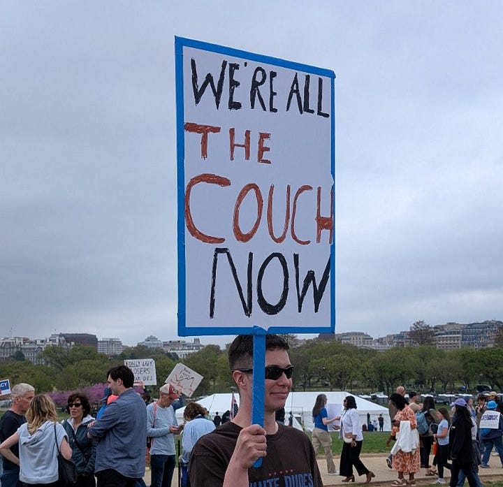 Funny signs at the Hands Off rallies.
