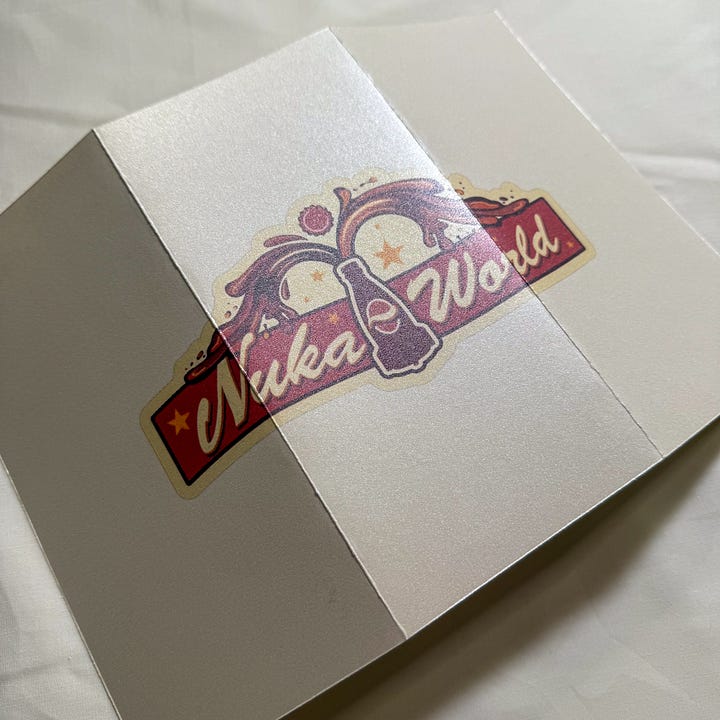 Tan paper with a map of Nuka World