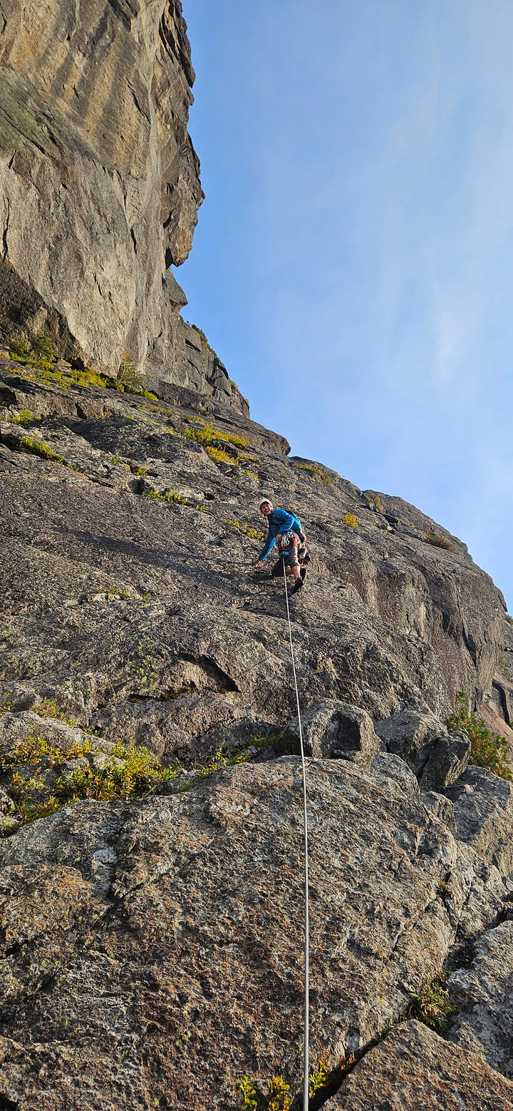 rock climbing on the Diagonal 