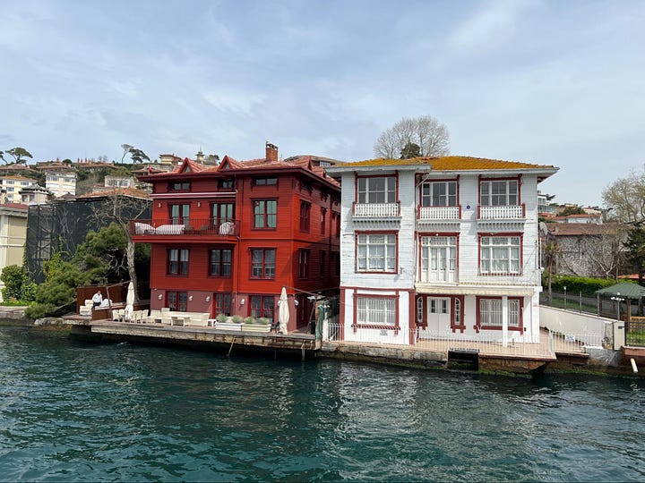 Images of ferries and ferry piers in Istanbul.