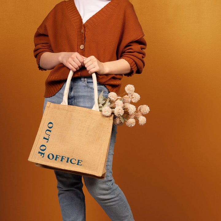 Jute bags with embroidery on front