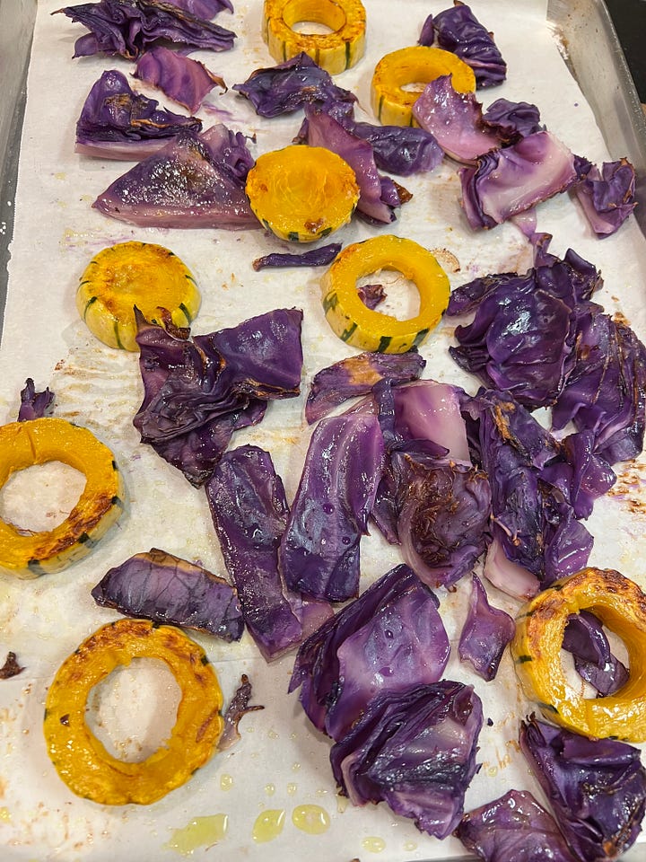 Delicata squash and cabbage