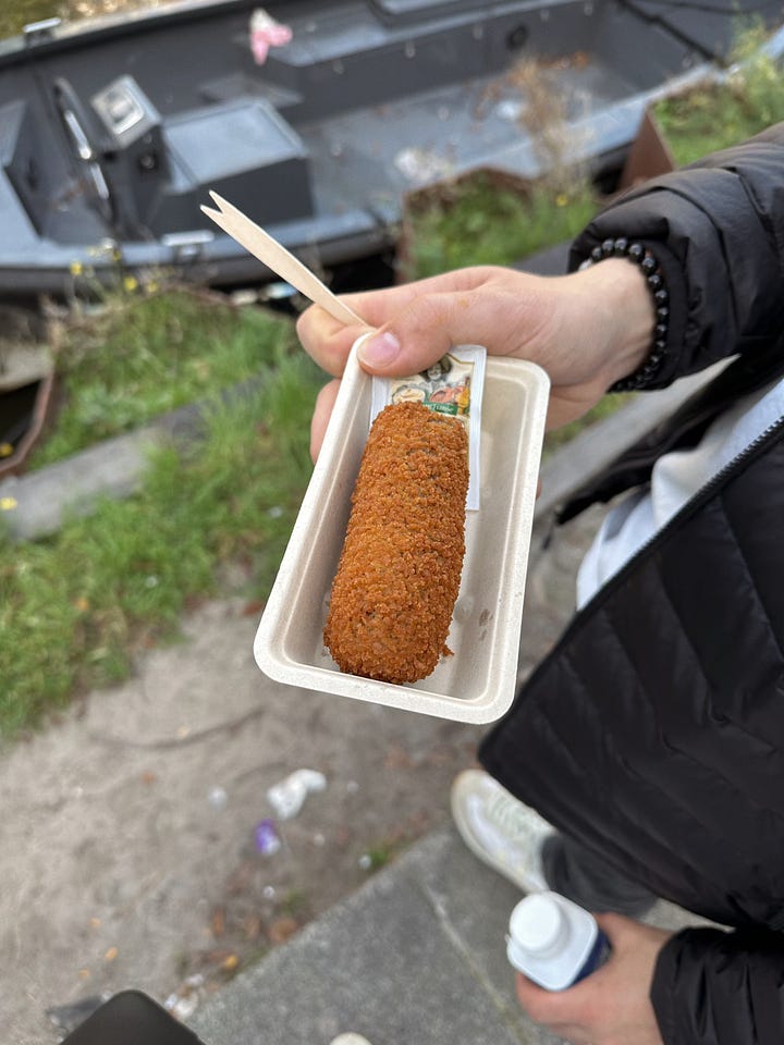 fries and a croquette