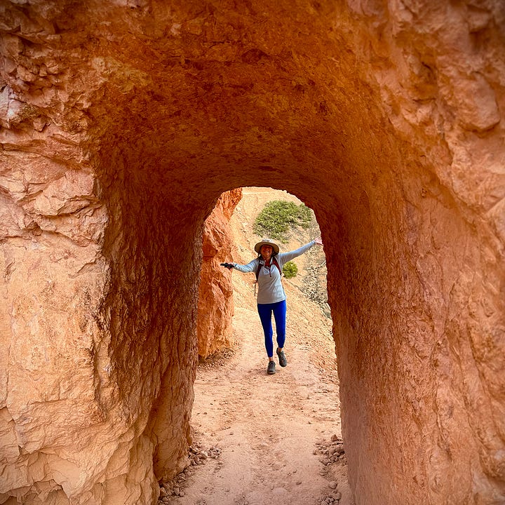 Hiking through Bryce Canyon in Utah.