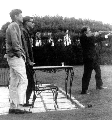 LEFT TO RIGHT: JFK, Vidal, and Tennessee Williams shooting guns;  with Paul Newman; on the cover of Time; in The Simpsons.