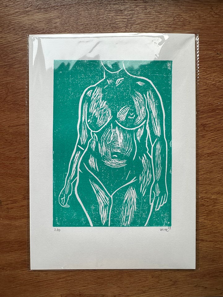 Limited Edition lino prints, £35 each