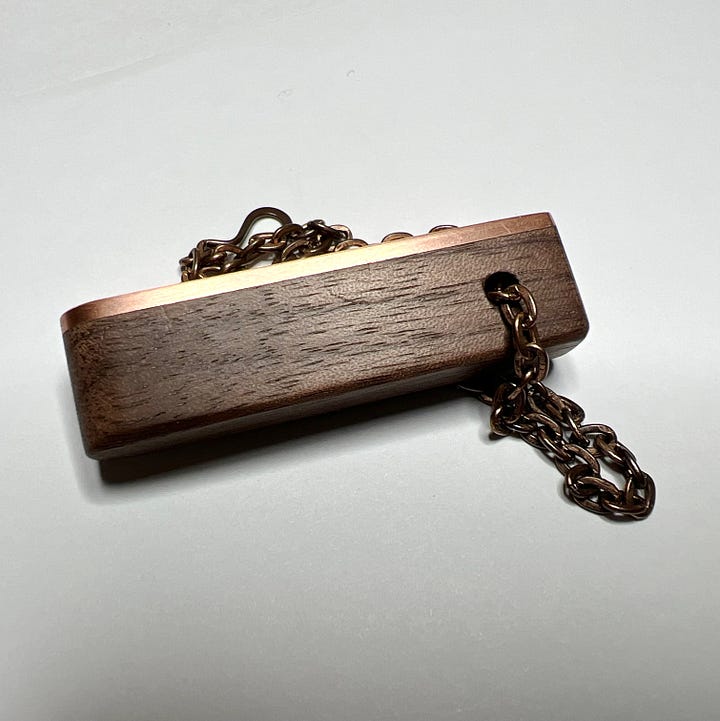 Pictures of wooden and metal pendants