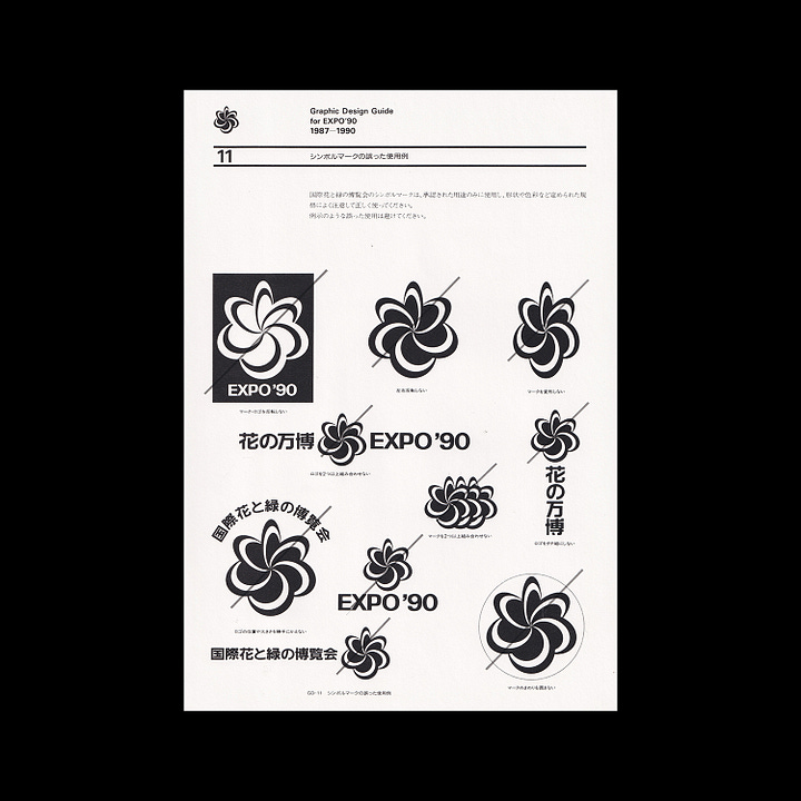 Sheet sfrom the Expo 90 visual identity designed by Mitsuo Katsui in 1987
