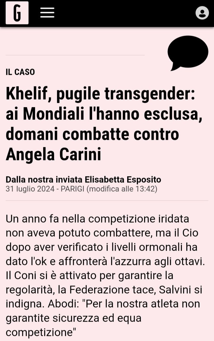 Angela Carini contro Imene Khelif