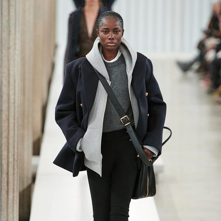 grey hoodie under coat