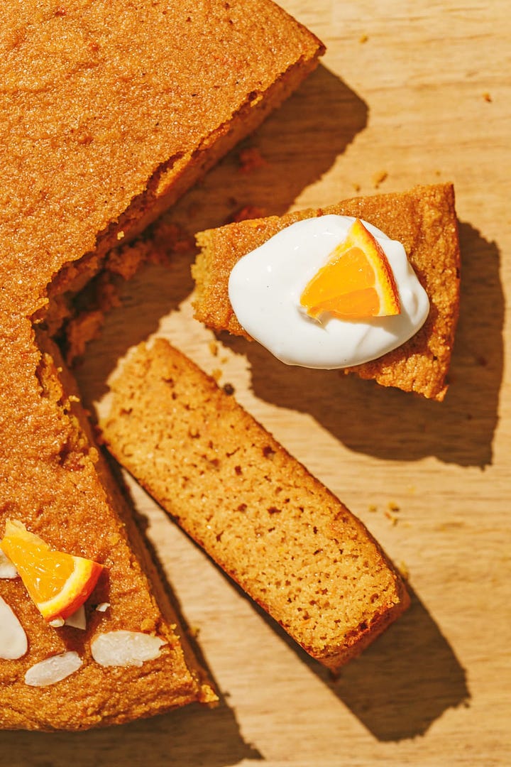 Banana chocolate chip muffins and a low-carb orange cake.