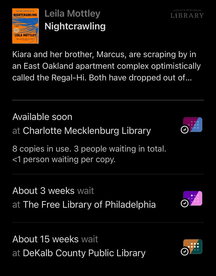 Screenshots of the Libby App