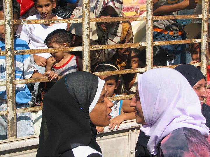 Palestinians in Lebanon's Ain-al Hilweh refugee camp in Sidon (Saida)