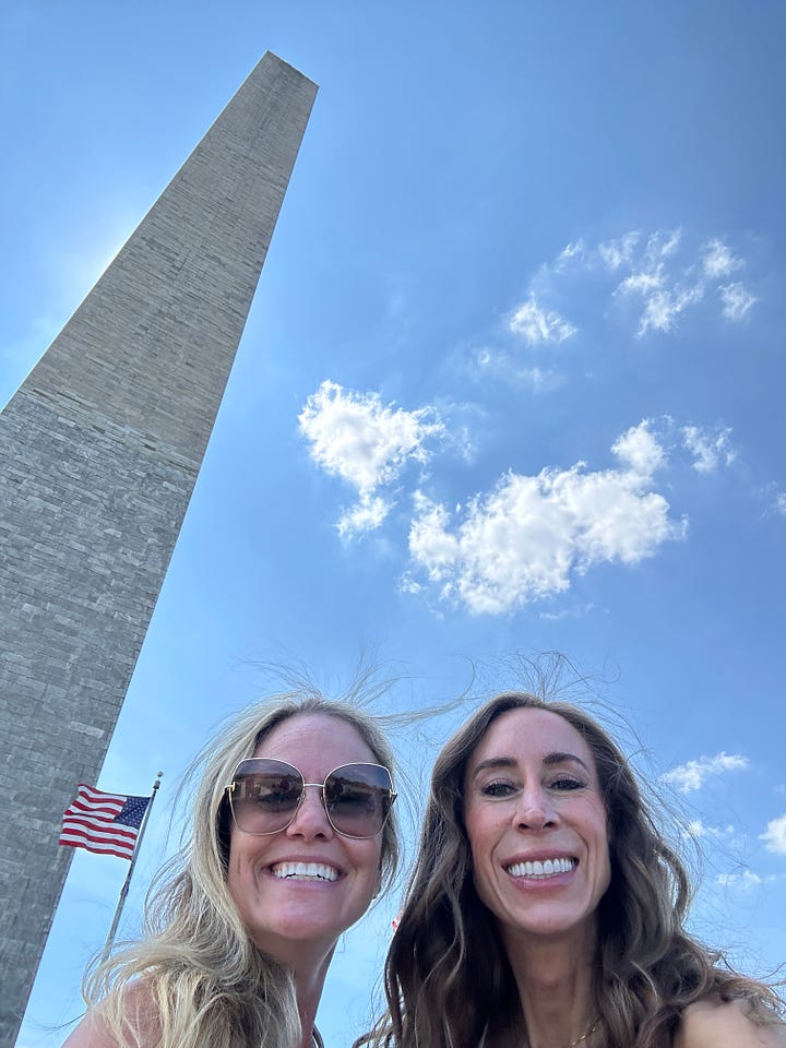 Melissa and I post event catching an Uber at 10pm, Our incredible community in D.C., Melissa with a screw driver, A quick hour sightseeing tour!