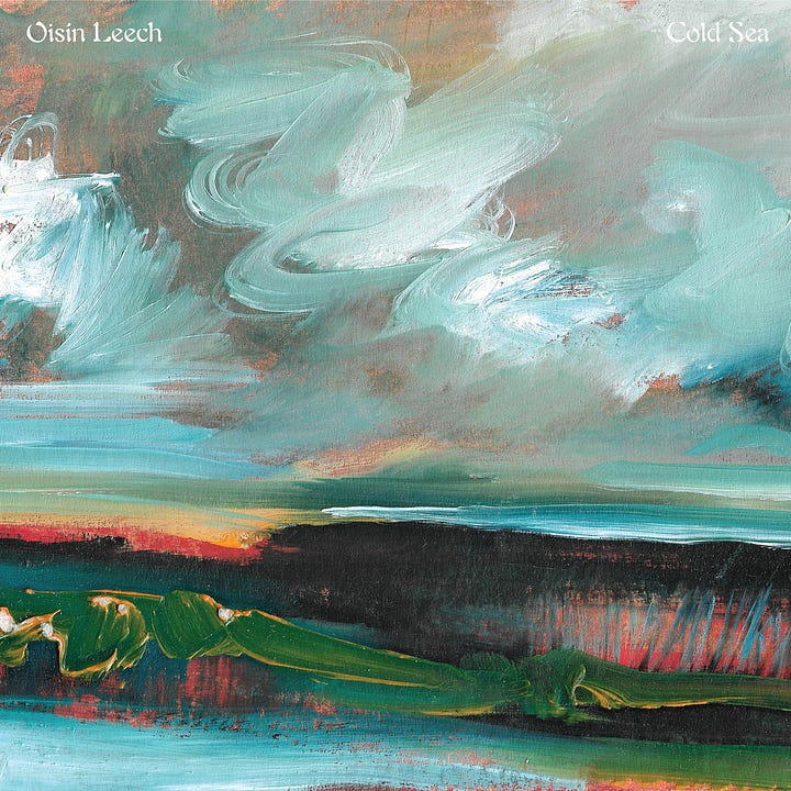 Left: Oisin Leech — Right: the cover art for Oisin's album Cold Sea
