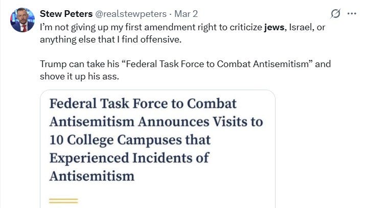 Stew Peters nazi X posts