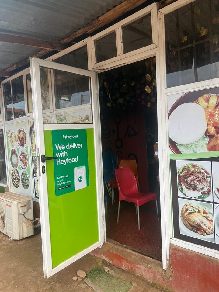HeyFood's branding at various partner stores