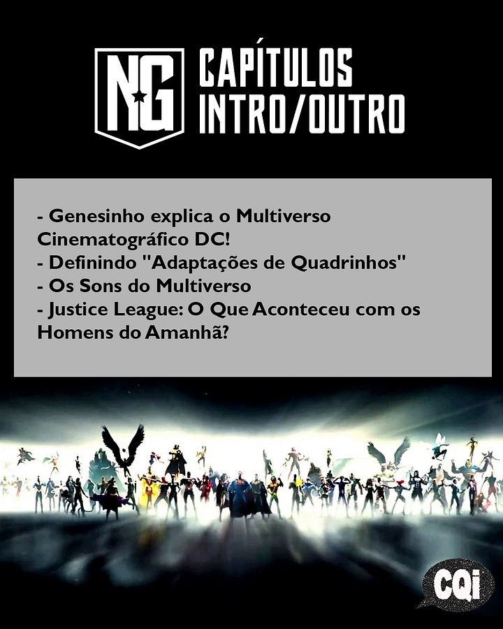 Lista de capítulos do livro NOVA GENESIS de Diogo Oliveira, da Editora CQI, livro nacional sobre o Snyderverse e o DCEU.