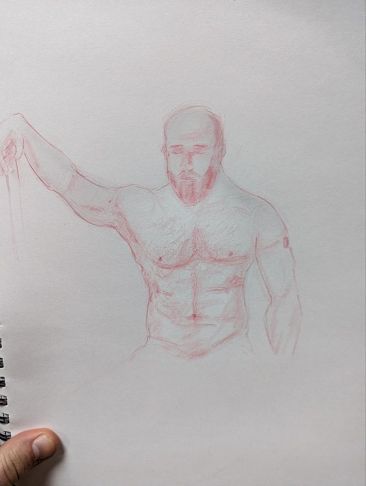 Drawings of a male nude