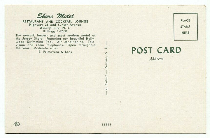 shore motel postcard
