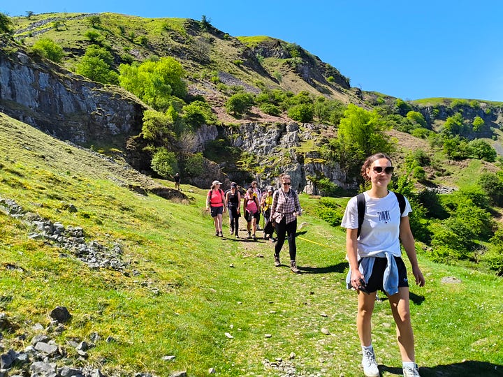 hill walking in wales in the sunshine