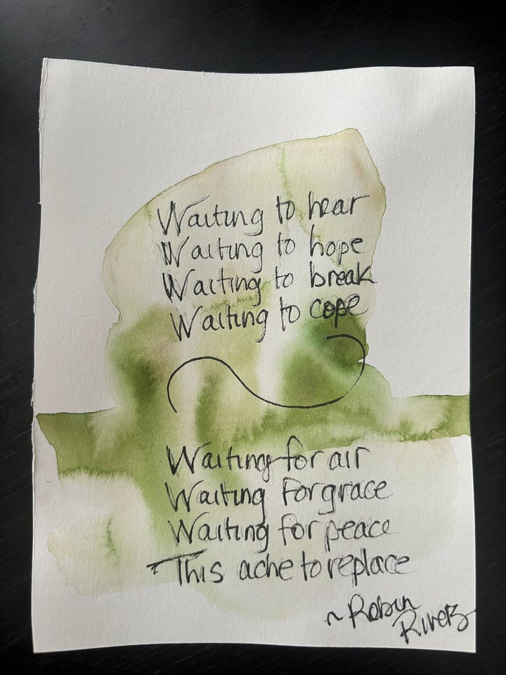 Poetry about waiting by Robin Rivers