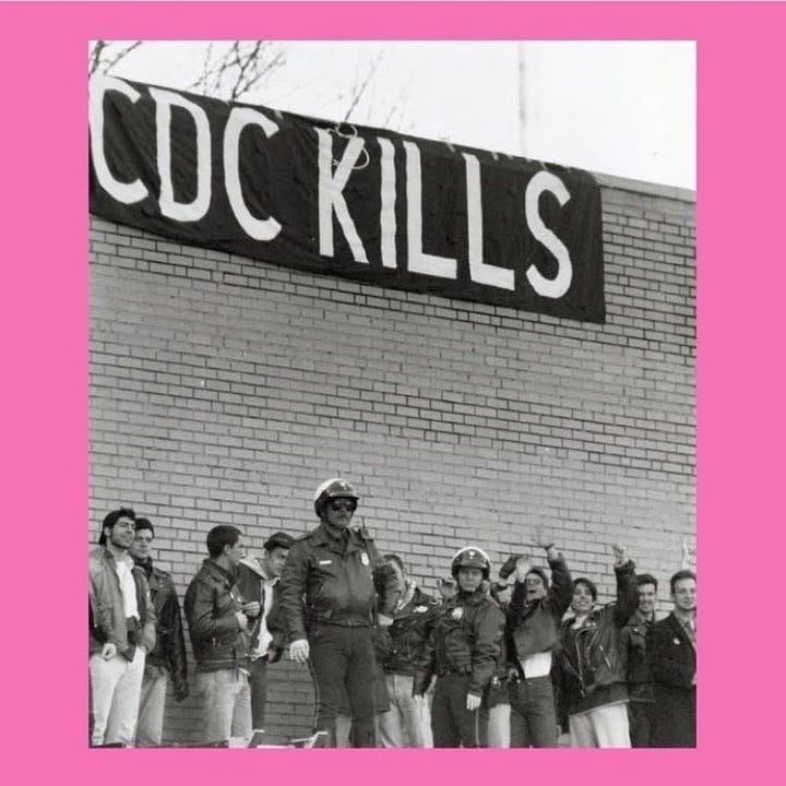 History repeats itself. HIV/AIDS activists protest the CDC in Atlanta in 1990. Long COVID activists protest the CDC in Washington, DC in 2024. #CDCKills