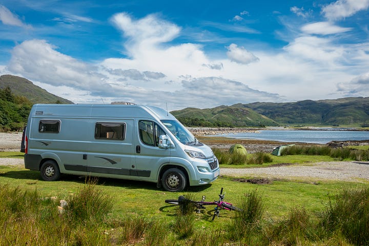 On the ferry from Oban to Craignure, Mull; Lochbuie camping spot; memorial to King Edward VII's coronation; Old Post Office Tea Room Lochbuie © Felicity Martin