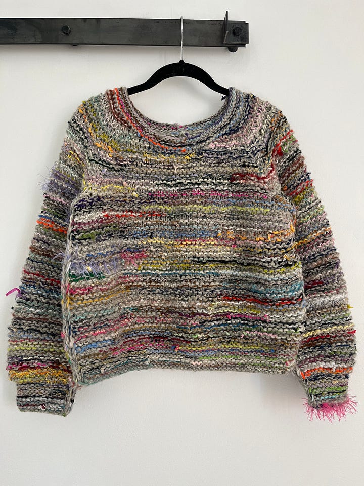 Scrap yarn sweater