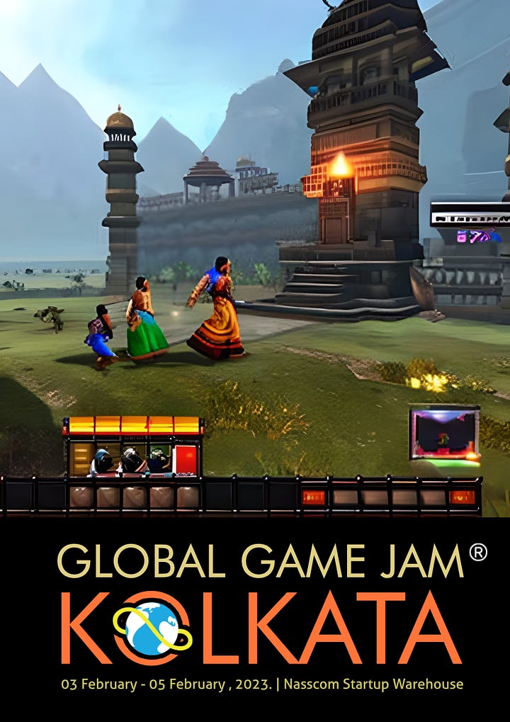 Image gallery with images of Global Game Jam events taking place all over India over the years