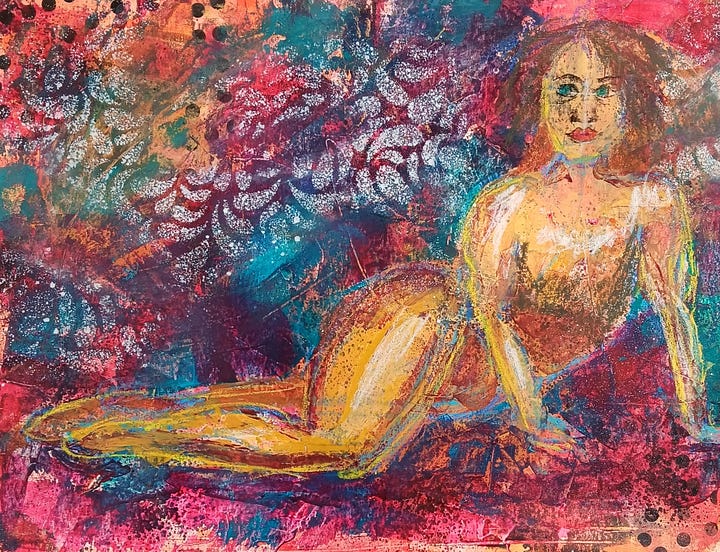 Mixed Media painting - figure - when to stop painting