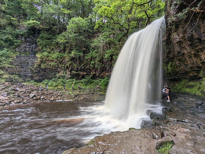 guided walk at the waterfalls of the brecon beacons