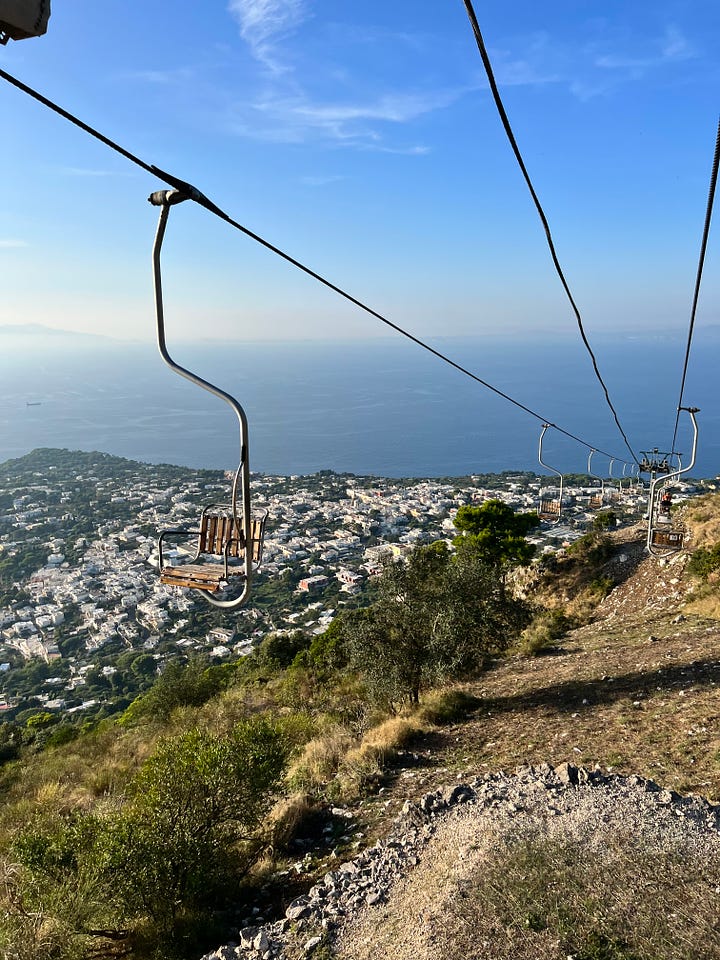Piazzetta di Capri, Monte Solaro Chair Lift and View from Monte Solaro 