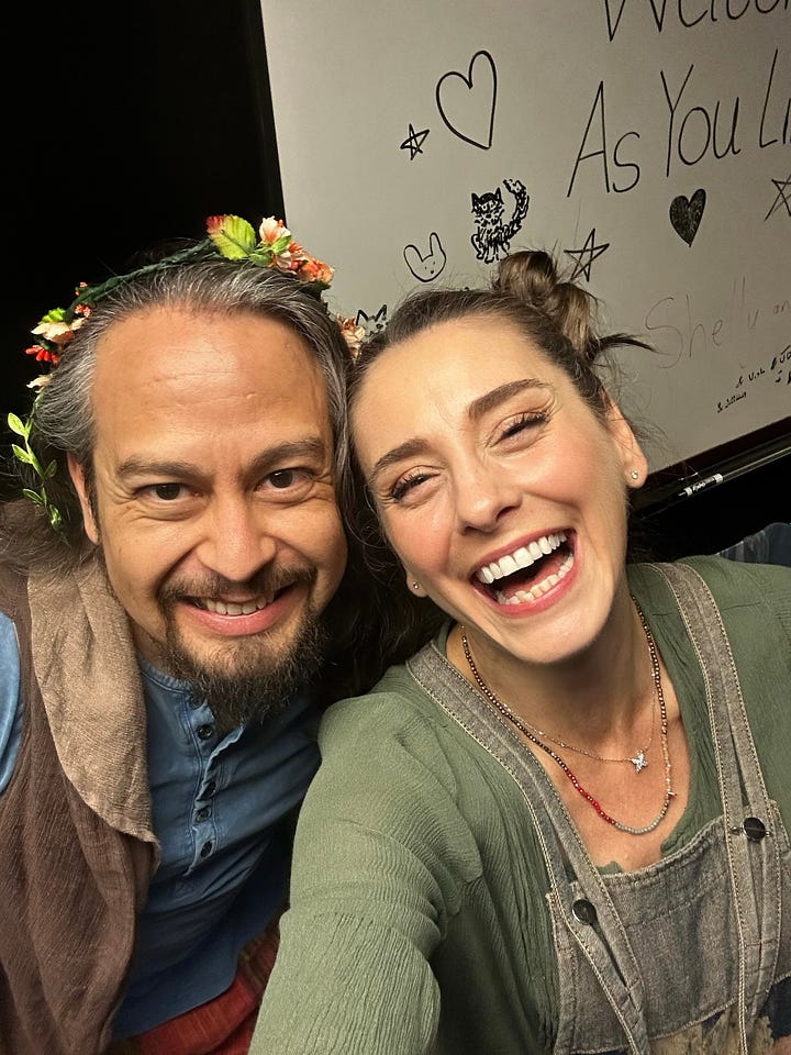 Susan Derry and Manny Arciniega in As You Like It the musical at American University.