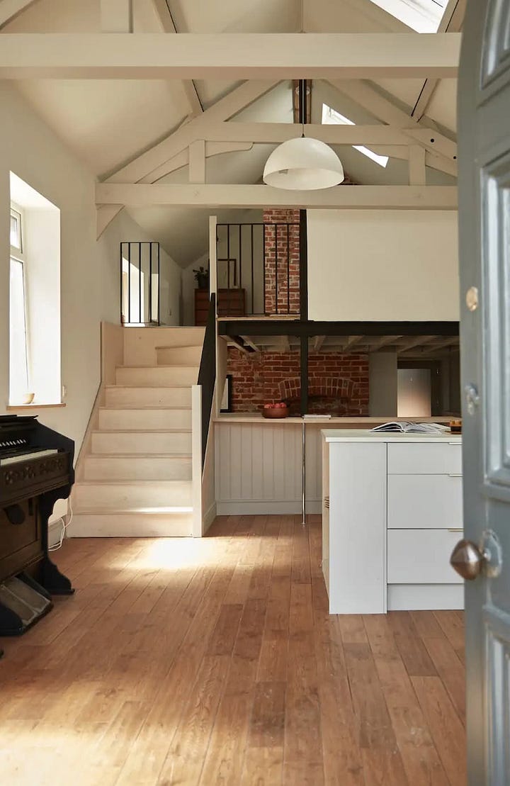 modern and stylish interior of The Hideaway, a renovated chapel